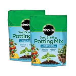 miracle-gro seed starting potting mix, 2-pack 8 qt., for use in containers