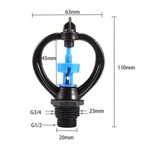 VIEUE Garden Drip Irrigation System Accessories 1/2" Middle Distance Nozzle Agricultural Garden Lawn Green Planting Irrigation Spray Rain Rotary Impact Nozzle (Color : Rotary Nozzle 3)