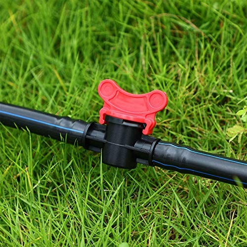 Quickun 1" Drip Irrigation Barbed Ball Valve Shut Off Switch Hose Barb Valve for Garden Drip Irrigation Aquarium Hose Tube, 2Pcs