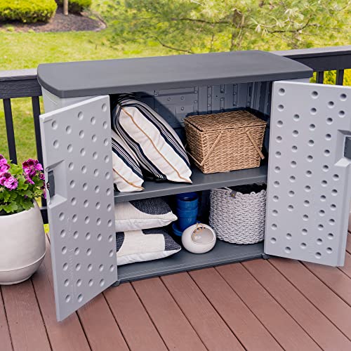 Suncast Backyard Oasis Outdoor Storage Unit, 130 Gallons, Peppercorn