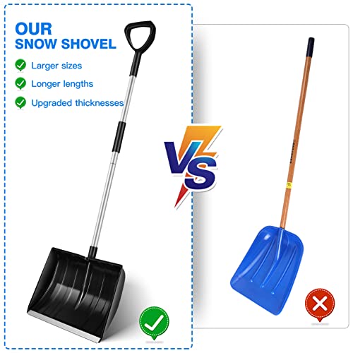 Yardwe 56" Snow Shovel with D-Grip Handle, Collapsible Snow Sand Mud Removal Tool | Detachable Four-Piece Construction Snow Shovel for Garden, Camping, Car and Other Outdoor Activities