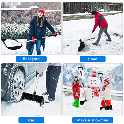 Yardwe 56" Snow Shovel with D-Grip Handle, Collapsible Snow Sand Mud Removal Tool | Detachable Four-Piece Construction Snow Shovel for Garden, Camping, Car and Other Outdoor Activities