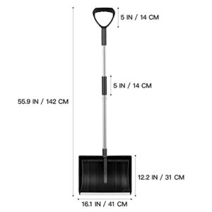 Yardwe 56" Snow Shovel with D-Grip Handle, Collapsible Snow Sand Mud Removal Tool | Detachable Four-Piece Construction Snow Shovel for Garden, Camping, Car and Other Outdoor Activities