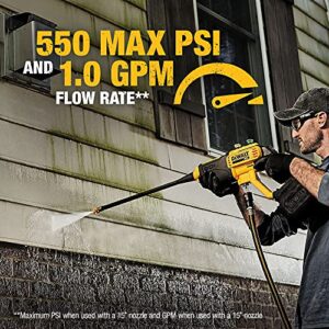 DEWALT Cordless Pressure Washer, Power Cleaner, 550-PSI, 1.0 GPM, Battery & Charger Included (DCPW550P1)