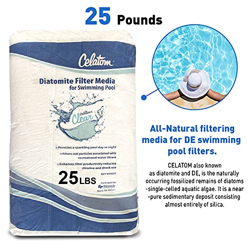 EasyGo Product Celatom Diatomaceous Earth DE Pool Filter Aid – Swimming Pool & Spa Filtration – - 25 Pounds