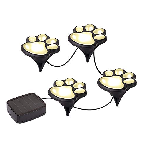 Solar Led Pet Paws Animal Prints Decorative Exterior Lanterns for Yard Garden Landscape Pathway Outdoor Waterproof Lights