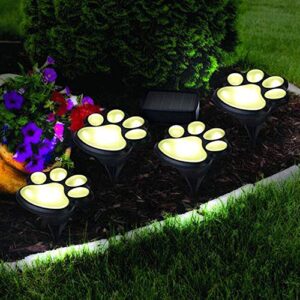 Solar Led Pet Paws Animal Prints Decorative Exterior Lanterns for Yard Garden Landscape Pathway Outdoor Waterproof Lights