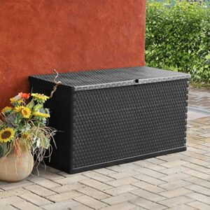 loibinfen Patio Storage Box Anthracite 47.2"x22"x24.8" PP Rattan Patio Garden Outdoor Storage Container for Toys, Furniture Deck box (Weight:24.47 lbs)