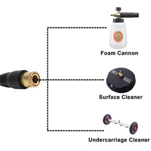 PWACCS Pressure Washer Gun Adapter Kit – Power Washer Gun Fittings with 1/4" Quick Connect Socket – 5 Spray Nozzles Include – Compatible with Ryobi, Powerclean, Portland and Husky