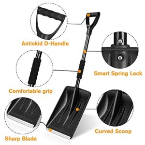 Emergency Snow Shovel, Snow Shovel for Car Lightweight Portable Sport Utility Detachable Shovel for Driveway Car Emergency Home Garden Camping Beach