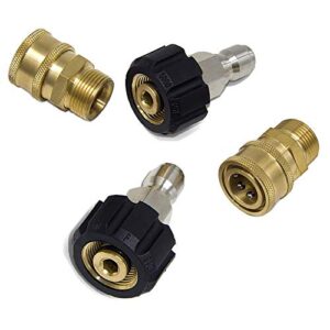 Qzbhct M22 14mm Swivel Fitting + 1/4" Quick Disconnect，Pressure Washer Adapter Set Quick Connect Kit, 2 Set