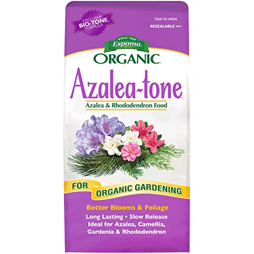 Espoma Organic Azalea-Tone 4-3-4 Natural & Organic Fertilizer and Plant Food for All Flowering Evergreen Shrubs. 4 lb. Bag. Use for Planting & Feeding to Promote Growth & Blooming