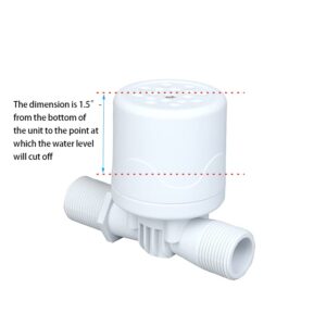 Float Valve Automatic Water Level Shut Off Control Valve Pool Auto Fill Float Valve No Electricity Needed Upgrade Mini Float Valve for Water Tank Tower Cattle Watering Drought (3/4" Side Inlet, White)