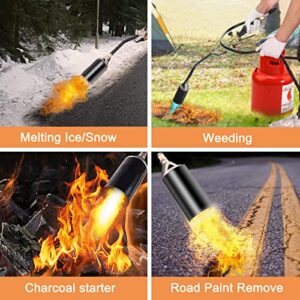 NOENOUGH Propane Torch Weed Burner Torch High Output 800,000 BTU with 6.5ft Hose Heavy Duty Blow Torch with Flame Control and Turbo Trigger Push Button Igniter for Garden Stumps Wood Ice Snow Roofing