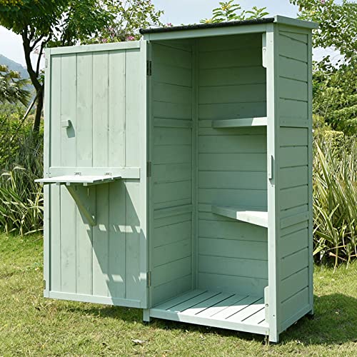 Outdoor Storage Cabinet Garden Tool Shed with Shelves & Lockable Doors for Patio, Garden, Backyard, Lawn (Color : A, Size : 70x52x142cm)