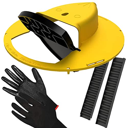 Mouse Trap - Humane Mouse Trap - Bucket Mouse Trap - 5 Gallon Bucket Compatible Trap with Multi Purpose Garden Gloves - Flip and Slide Bucket Lid Mouse Trap - Multi Catch and Auto Reset Mouse Trap