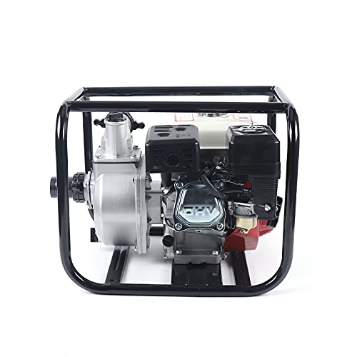 6.5 HP Gas Water Pump 2 Inch Portable Irrigation Gasoline Water Pump 2-Stroke Petrol Water Transfer Pump High Pressure Water Garden Pumps Engine Pond Pump for Agricultural Irrigation