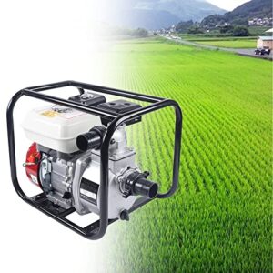 6.5 HP Gas Water Pump 2 Inch Portable Irrigation Gasoline Water Pump 2-Stroke Petrol Water Transfer Pump High Pressure Water Garden Pumps Engine Pond Pump for Agricultural Irrigation