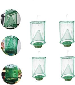 sutify fly trap garden ranch orchard trap,ranch fly trap flay catcher, the most effective trap ever made with pots flay catcher 2019 new fly red drosophila (4pack)