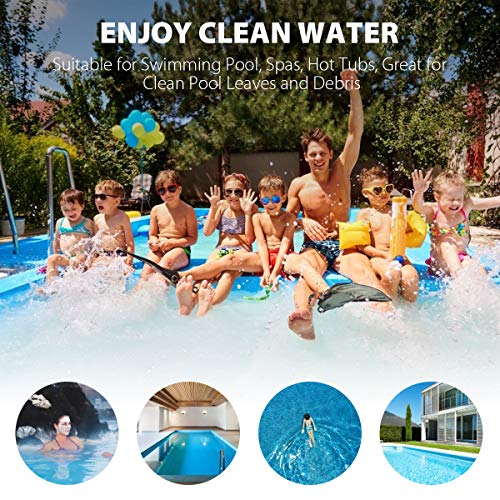 SubClap Portable Pool Vacuum - Spa Jet Vacuum Cleaner with Pole & Skimmer Net for Above Ground & Inground, Telescopic Pole Rake Leaf Skimmer Clean Swimming Pool Hot Tub with Net Bag (No Garden Hose)