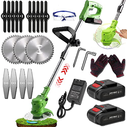 Weed Wacker Cordless Grass Trimmer Weed Eater Electric Brush Cutter Quick Charger Cordless Lightweight Electric Edger Lawn Tool for Lawn Garden Pruning and Trimming