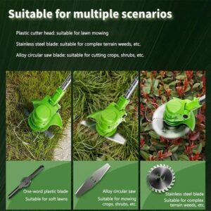 Weed Wacker Cordless Grass Trimmer Weed Eater Electric Brush Cutter Quick Charger Cordless Lightweight Electric Edger Lawn Tool for Lawn Garden Pruning and Trimming