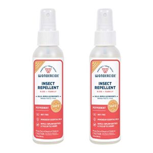 wondercide – mosquito, tick, fly, and insect repellent with natural essential oils – deet-free plant-based bug spray and killer – safe for kids, babies, and family – peppermint 2-pack of 4 oz bottle