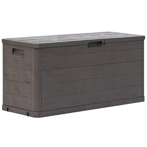 Tidyard Garden Storage Deck Box Plastic 74 Gal Lockable Garden Container Cabinet Toolbox for Patio, Lawn, Poolside, Backyard Outdoor Furniture 46.1 x 17.7 x 22 Inches (W x D x H)