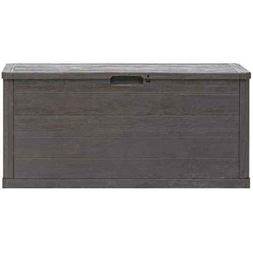 Tidyard Garden Storage Deck Box Plastic 74 Gal Lockable Garden Container Cabinet Toolbox for Patio, Lawn, Poolside, Backyard Outdoor Furniture 46.1 x 17.7 x 22 Inches (W x D x H)