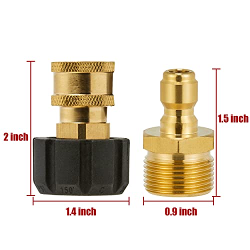 RIDGE WASHER Pressure Washer Adapter Set, Gun to Wand, M22 to 1/4'' Quick Connect, 5000 PSI