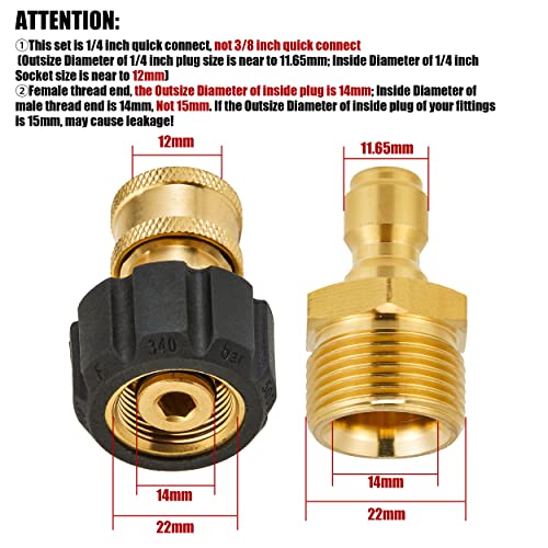 RIDGE WASHER Pressure Washer Adapter Set, Gun to Wand, M22 to 1/4'' Quick Connect, 5000 PSI