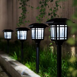gigalumi solar path lights 8 pack, solar powered garden lights outdoor, bright solar yard lights waterproof for landscape, lawn, pathway, walkway and driveway (cold white)