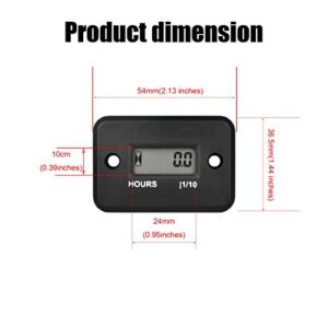 HonorMeet Digital Chainsaw Hour Meter Gauge, LCD Inductive Hours Counter for Lawn Mower with Mounting Bracket,Works on Gas Engine Powered Garden Tractor Air Compressor Generator Motorcycle Boat ATV.