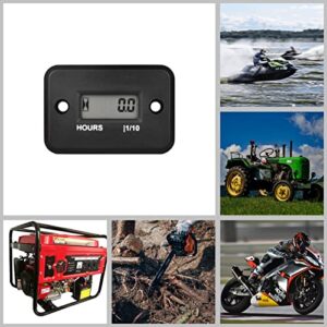 HonorMeet Digital Chainsaw Hour Meter Gauge, LCD Inductive Hours Counter for Lawn Mower with Mounting Bracket,Works on Gas Engine Powered Garden Tractor Air Compressor Generator Motorcycle Boat ATV.