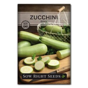 sow right seeds – grey zucchini seed for planting – non-gmo heirloom packet with instructions to plant a home vegetable garden – great gardening gift (1)
