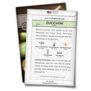 Sow Right Seeds - Grey Zucchini Seed for Planting - Non-GMO Heirloom Packet with Instructions to Plant a Home Vegetable Garden - Great Gardening Gift (1)