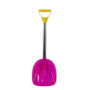 kids snow shovel ,heavy duty plastic snow shovel for kids age 3 to 12 safer than metal snow shovels ,extra strength single piece plastic bend proof design,home garden camping (hot pink, one size)
