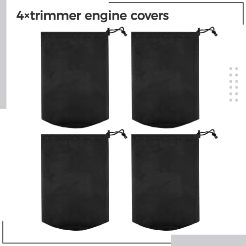 Varku 4PCS Trimmer Engine Dustproof Covers, 420D Oxford Fabric Lawn Mower Covers, Waterproof Weed Eater Protective Bags for Garden Trimming Machine