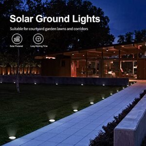 pozzolanas Solar Ground Lights 16 Packs - 8 LED Solar Garden Lights Outdoor Waterproof in-Upgraded Outdoor Garden Waterproof Bright in-Ground Lights for Lawn Pathway Yard Driveway(Cold White)