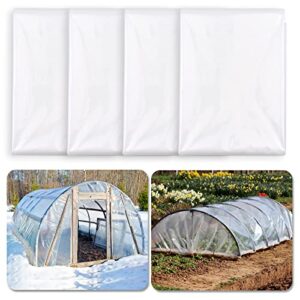 greenhouse film,4pcs 6.5×9.8ft clear greenhouse plastic sheeting cover,uv resistant polyethylene film,for horticulture,garden and agriculture,apply to greenhouse plants windproof frost dust proof