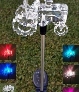 Unido Box Tractor Solar Garden Stake Light LED Color-Changing, Set of 2