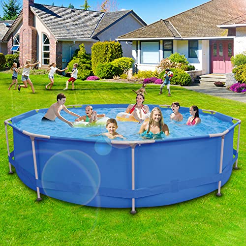 Above Ground Swimming Pool - 12FT x 30in Outdoor Round Frame Pool for Kids and Adults, Kiddie Pool Swimming Pool for Family Fun,Family Swimming Pool Above Ground for Backyard Garden Summer Water Party