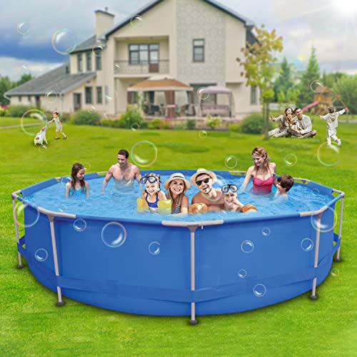 Above Ground Swimming Pool - 12FT x 30in Outdoor Round Frame Pool for Kids and Adults, Kiddie Pool Swimming Pool for Family Fun,Family Swimming Pool Above Ground for Backyard Garden Summer Water Party