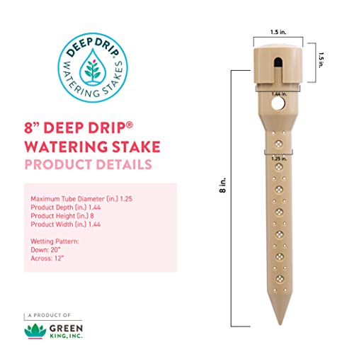 DEEP DRIP® 8" Watering Stake (4 Pack)- Garden Bed Starter