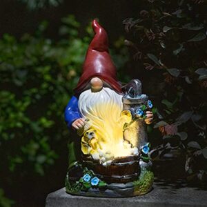 Garden Gnomes Statues Knomes Figurines Large Funny Outdoor Decor Clearance with Solar Lights for Outside Patio Yard Lawn Porch Christmas Art Decoration Ornament Housewarming Gifts