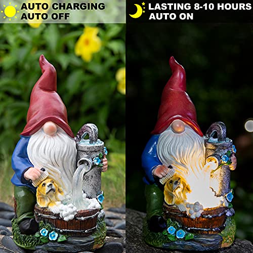 Garden Gnomes Statues Knomes Figurines Large Funny Outdoor Decor Clearance with Solar Lights for Outside Patio Yard Lawn Porch Christmas Art Decoration Ornament Housewarming Gifts