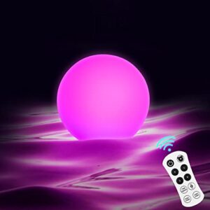 OSALADI LED Floating Ball Pool Lights, Rechargeable RGB Color Changing Pool Lights with Remote, IP68 Waterproof LED Glow Ball Pool, Floating Night Lights for Pond Fountain Garden Party Decor, 4 Pack