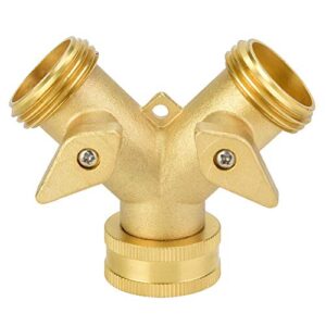 topincn 3/4 inch double outlet water pipe fitting brass ball valve hose fitting for garden