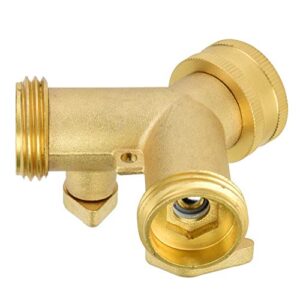 TOPINCN 3/4 Inch Double Outlet Water Pipe Fitting Brass Ball Valve Hose Fitting for Garden