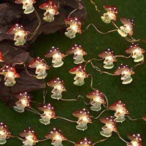 Garden Décor Solar Powered Outdoor String Lights Mushroom Lamp Solar Garden Fairy Lights Mushroom Night Lights Gifts Cottage core Décor 14ft 40LEDs Solar Pathway Fence Yard Window Mushroom Decor